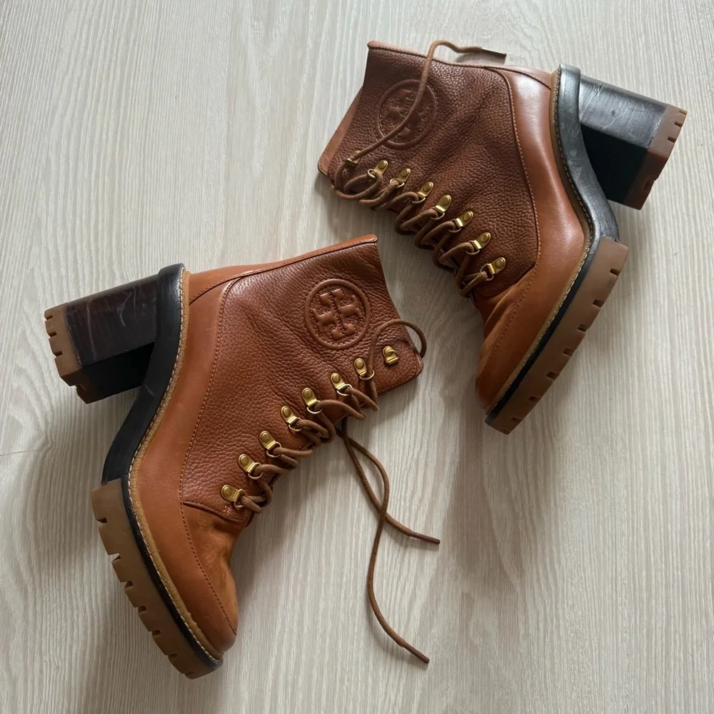 Tory Burch Women's Miller Block Heel Hiker Boots Size 8